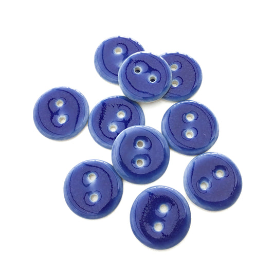 Primary Blue Porcelain Button  7/8"