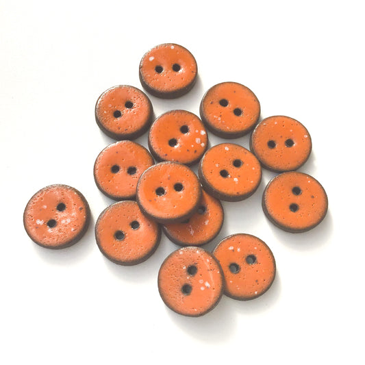 Burnt Orange Ceramic Buttons - Rust Colored Clay Buttons - 3/4"