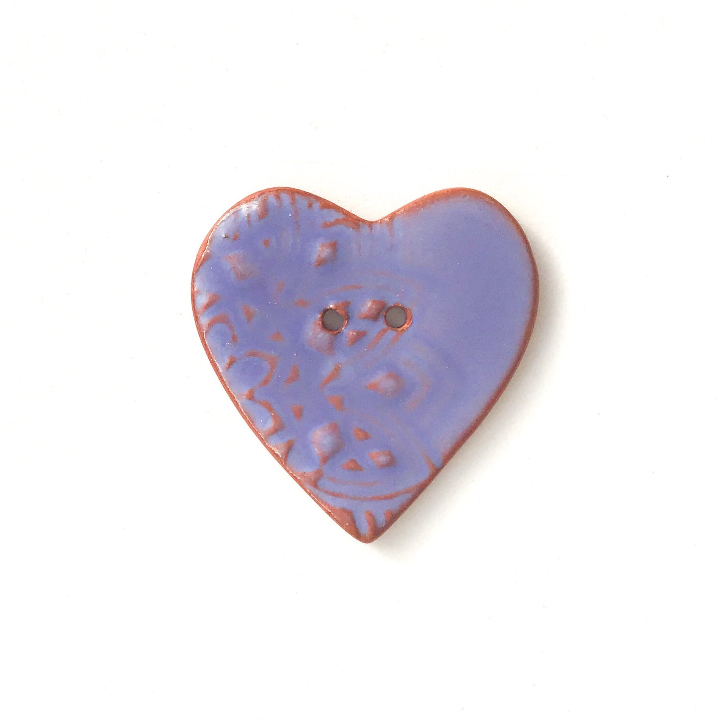 Large Stamped Heart Buttons - Soft Tones Ceramic Heart Buttons - 1 3/8"