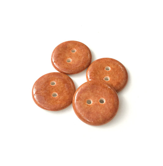Orange Rust Porcelain Button  13/16"