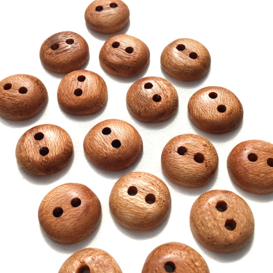 Polished Honey Locust Wood Buttons - 1/2"
