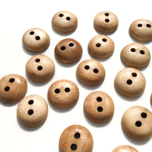 Polished Maple Wood Buttons - 1/2"