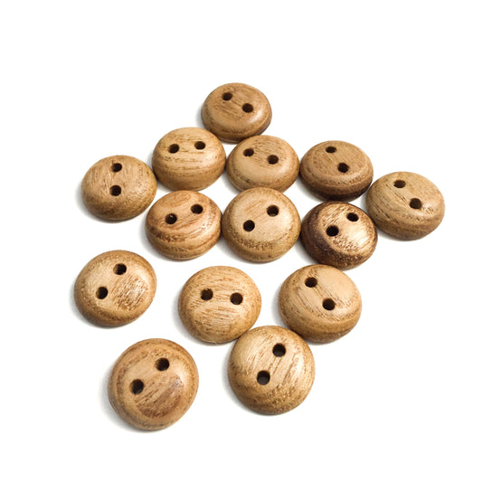 Polished Sassafras Wood Buttons - 3/4”