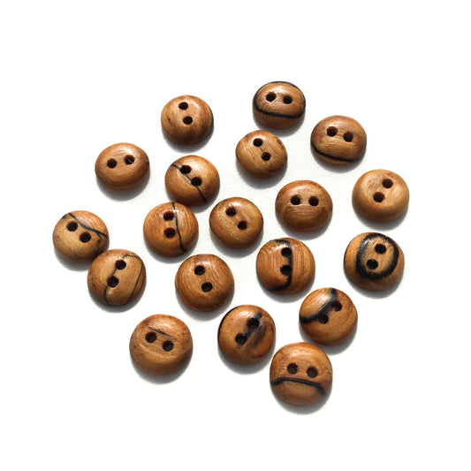 Polished Spalted American Elm Wood Buttons - 1/2"