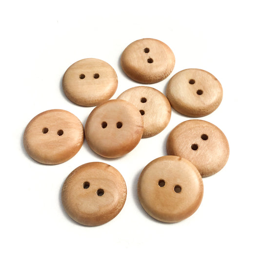 Polished Maple Wood Buttons - 1"