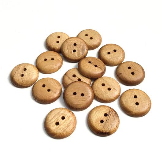 Polished Black Locust Wood Buttons - 1"